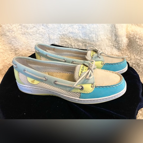 Sperry Blue and Cream Flats with Nautical Design - Picture 3 of 8